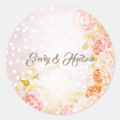 エレガントヴィンテージ赤面ピ結婚ンクバラ ラウンドシール (正面)