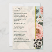 エレガントヴィンテージ赤面桃フローラを一つにまとめる 招待状 (裏面)