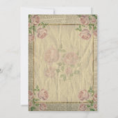 エレガントヴィンテージ辞書プリントとバラ 招待状 (裏面)