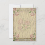 エレガントヴィンテージ辞書プリントとバラRSVP 出欠カード (裏面)