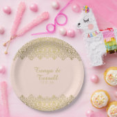 エレガントヴィンテージ金ゴールドアールデコレース赤面結婚ズ ペーパープレート (パーティー)