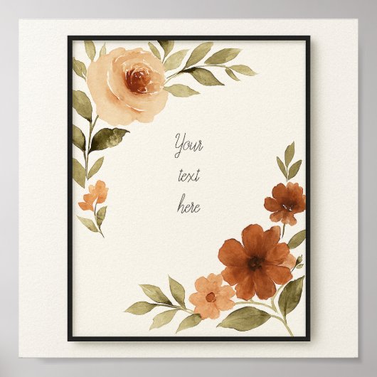 エレガントヴィンテージ金ゴールドフレームの後ろ向き ポスター (正面)