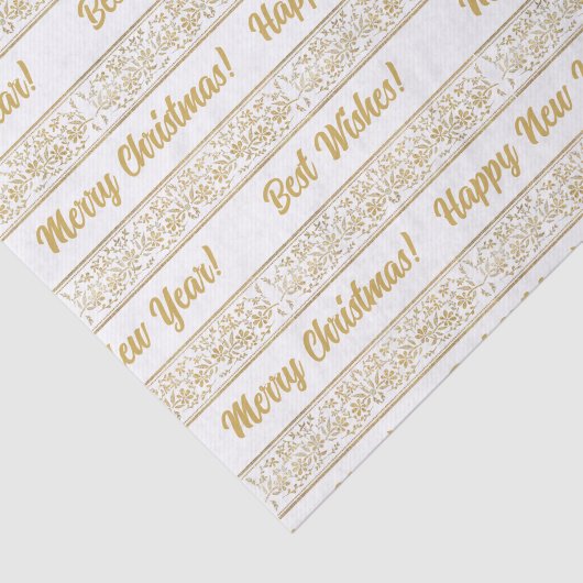 エレガントヴィンテージ金ゴールドフローラクリスマスプレゼント 薄葉紙 (詳細)