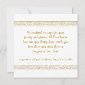 エレガントヴィンテージ金ゴールドフローラフォトクリスマスカード (裏面)