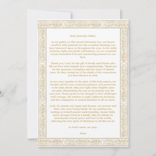 エレガントヴィンテージ金ゴールドフローラフレーム写真 招待状 (裏面)