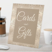 エレガントヴィンテージ金ゴールドブライダルシャワーカードギフト 台座サイン (インサイチュ)