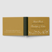 エレガントヴィンテージ金ゴールドライブラリ結婚のゲストブック ゲストブック (全面)