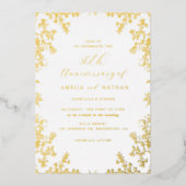 エレガントヴィンテージ金ゴールド50周年記念パーティー 箔招待状 (正面)