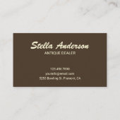 エレガントヴィンテージ青のパターン|アンティーク業者 名刺 (裏面)