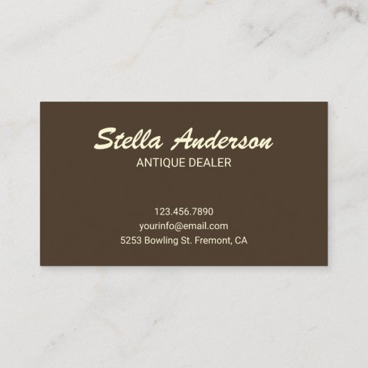 エレガントヴィンテージ青のパターン|アンティーク業者 名刺 (裏面)