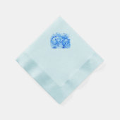 エレガントヴィンテージ青睡蓮 縁ありカクテルナプキン (角)