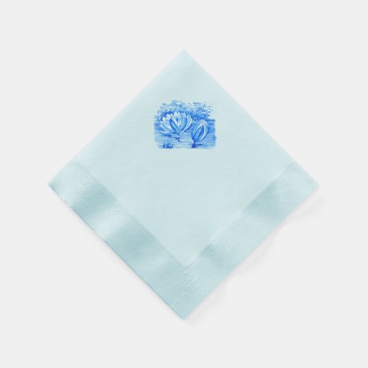 エレガントヴィンテージ青睡蓮 縁ありカクテルナプキン (角)