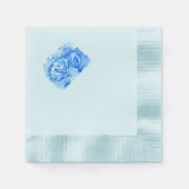 エレガントヴィンテージ青睡蓮 縁ありカクテルナプキン (正面)