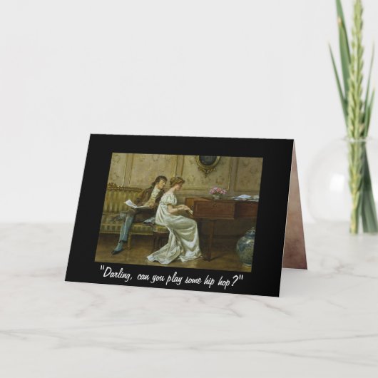 エレガントヴィンテージ音楽誕生日ユーモアカード カード (正面)