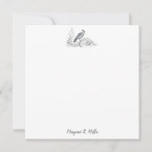 エレガントヴィンテージ鳥フローラ自然カスタムフラット ノートカード (正面)