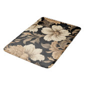 エレガントヴィンテージ黒花柄 バスマット (アングル)