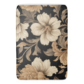 エレガントヴィンテージ黒花柄 バスマット (正面縦)