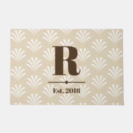 エレガントヴィンテージ1920sホワイトパレット&クリーム ドアマット