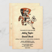 エレガントヴィンテージ50sカップルクラシックの結婚レトロ 招待状 (正面/裏面)