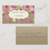 エレガントヴィンテージ，クラフト，花 名刺 (正面/裏面)