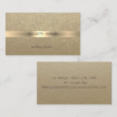 エレガントヴィンテージ，クラフト，金ゴールド紙吹雪 名刺 (正面/裏面)