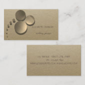 エレガントヴィンテージ，クラフト，金ゴールド紙吹雪 名刺 (正面/裏面)