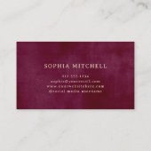 エレガントヴィンテージ |バシンプルルミニマルグンディ 名刺 (裏面)