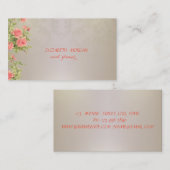 エレガントヴィンテージ，レース，バラ 名刺 (正面/裏面)