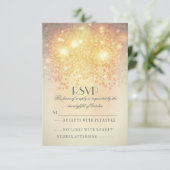 エレガントヴィンテージtwinkle lights結婚式RSVPカード 出欠カード (スタンド正面)