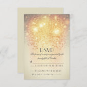 エレガントヴィンテージtwinkle lights結婚式RSVPカード 出欠カード (正面/裏面)
