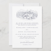 エレガントヴィンヤードイラストレーションフォーマル結婚ズ 招待状 (正面)