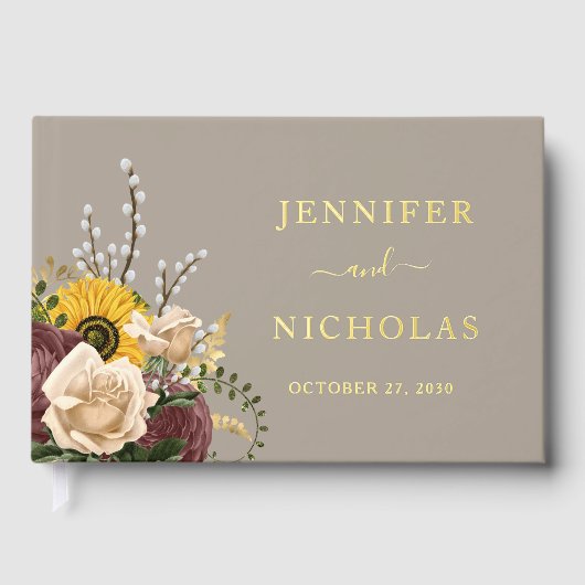 エレガントーペ結婚金ゴールド ゲストブック (正面)