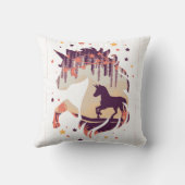 エレガント一角紫色の神話ファンタジー馬 クッション (裏面)
