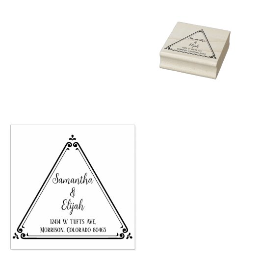 エレガント三角対差出人住所 ラバースタンプ (押印)