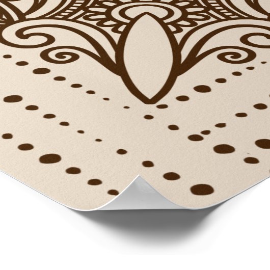 エレガント上品なベージュ華美結婚の歓迎サイン ポスター (角)