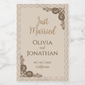 エレガント上品なベ華美イ結婚ゲ ワインラベル (シングルラベル)