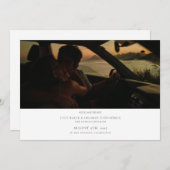 エレガント上品なミニマル結婚リスト セーブザデート (正面/裏面)