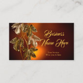 エレガント上品な茶色の金ゴールド離れスブロンズグロー 名刺 (正面)