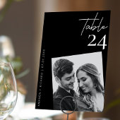 エレガント上品な黒と白結婚の写真 テーブルナンバー