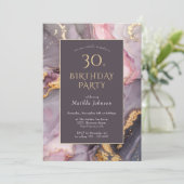 エレガント上30歳の誕生日パーティー 招待状 (スタンド正面)