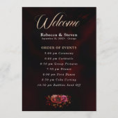 エレガント不機嫌な赤い黒色のフローラ結婚 プログラム (正面)