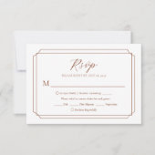 エレガント世紀中頃70年代テラコッタ結婚ズ 出欠カード (正面)