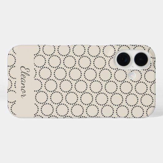 エレガント世紀半モダンばベージュパーソナライズされた Case-Mate iPhoneケース (裏面 (横))