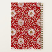 エレガント中国のカスタム赤金ゴールド花柄 | ノートブック (裏面)