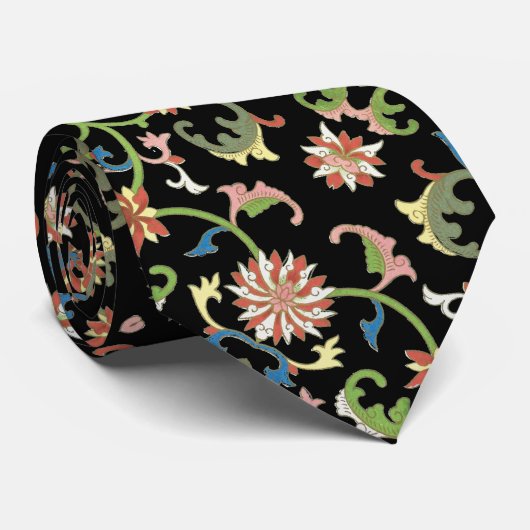 エレガント中国のヴィンテージフローラ ネクタイ (ロール)
