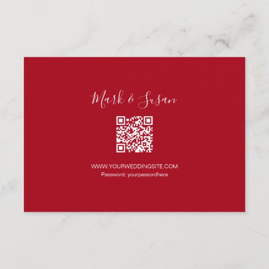 エレガント中国の伝統的フローラ結婚式RSVP (裏面)