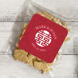 エレガント中国の伝統的結婚フローラ スクエアシール