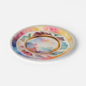 エレガント中国の水結婚色のプレート&ボウル ペーパープレート (アングル)