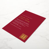 エレガント中国の2倍の幸福結婚の実在こと 箔招待状 (回転した状態)