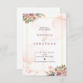 エレガント中性水色フローラ結婚 (正面/裏面)